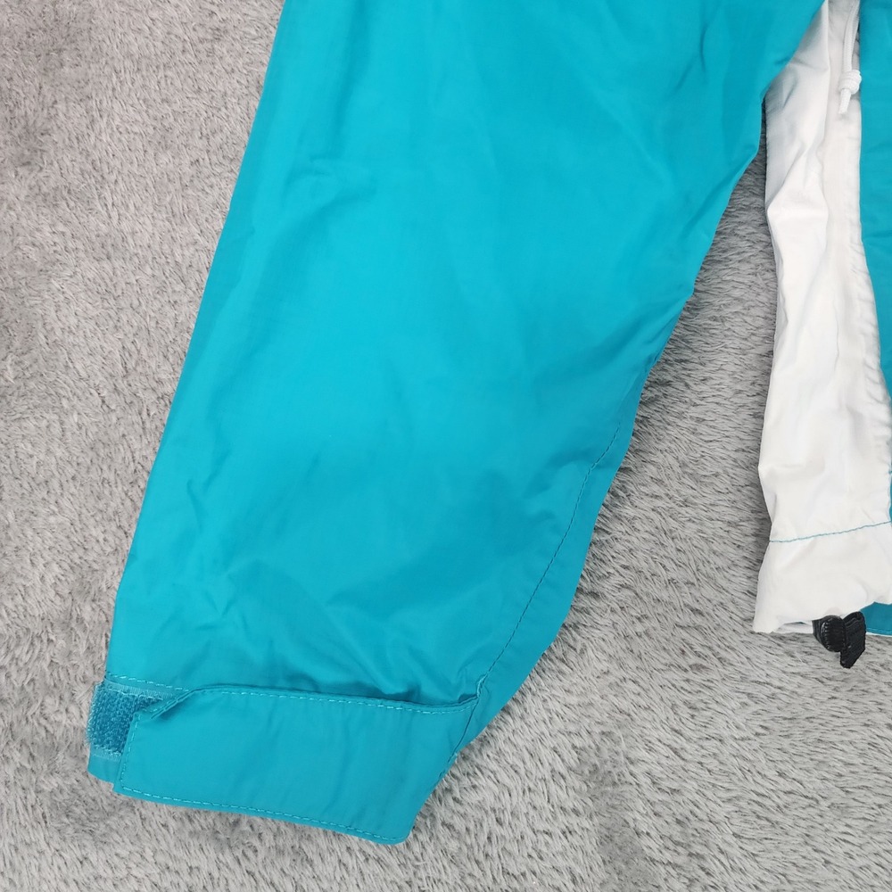 The North Face Jacket Womens XS Teal Blue White Hooded Windbreaker Mesh Lined - Picture 9 of 14